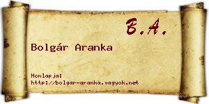 Bolgár Aranka névjegykártya