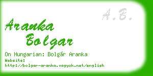 aranka bolgar business card
