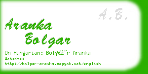 aranka bolgar business card
